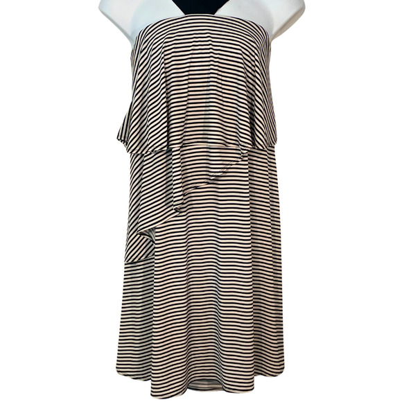 3-FOR-$30 Lane Bryant Plus Sz 18-20 Tank Dress Elastic Straps Ruffles Striped - Picture 5 of 13